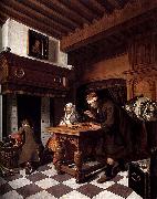 Cornelis de Man A Man Weighing Gold. oil painting artist